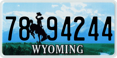 WY license plate 7894244