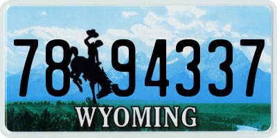 WY license plate 7894337