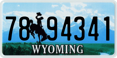 WY license plate 7894341
