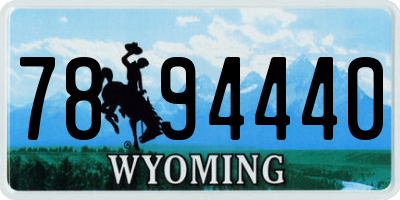 WY license plate 7894440