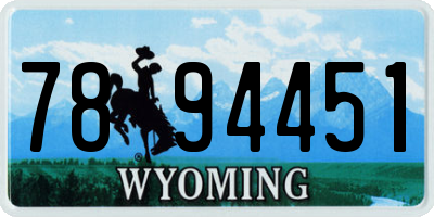 WY license plate 7894451
