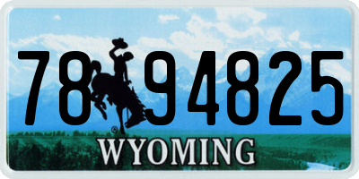 WY license plate 7894825