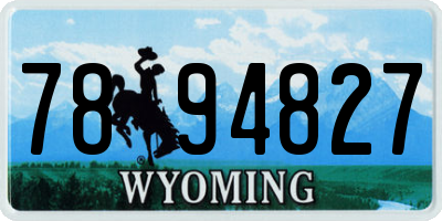 WY license plate 7894827