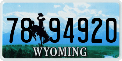WY license plate 7894920
