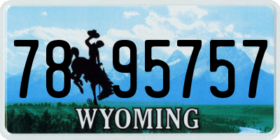 WY license plate 7895757
