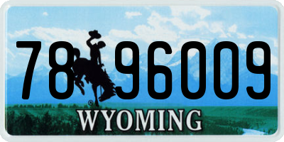 WY license plate 7896009