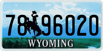 WY license plate 7896020