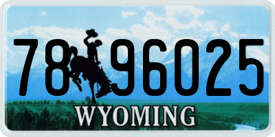 WY license plate 7896025