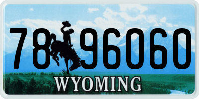 WY license plate 7896060