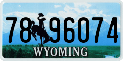WY license plate 7896074