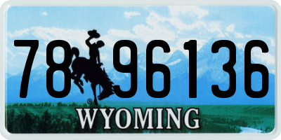 WY license plate 7896136