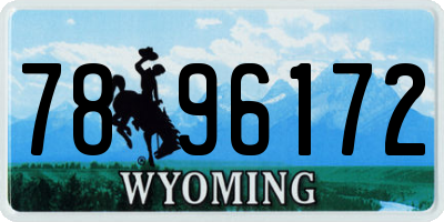 WY license plate 7896172