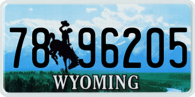 WY license plate 7896205