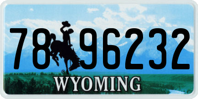 WY license plate 7896232
