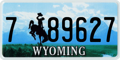 WY license plate 789627