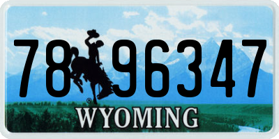 WY license plate 7896347