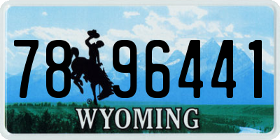 WY license plate 7896441