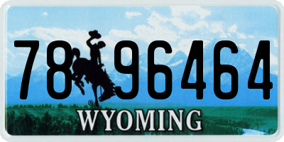 WY license plate 7896464