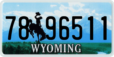 WY license plate 7896511