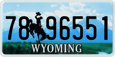 WY license plate 7896551