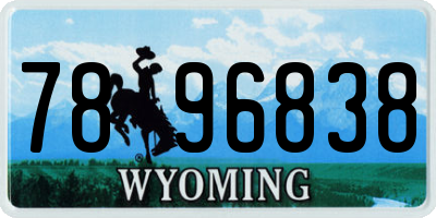 WY license plate 7896838