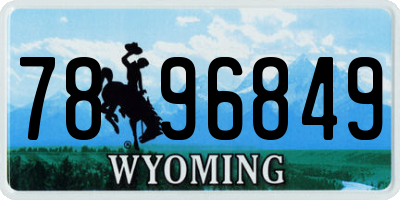 WY license plate 7896849