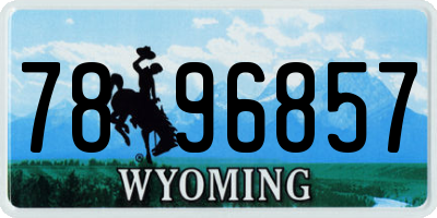 WY license plate 7896857