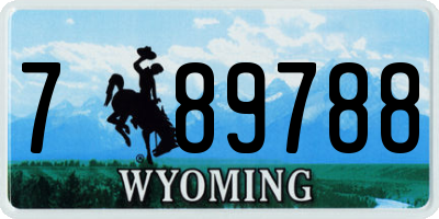 WY license plate 789788