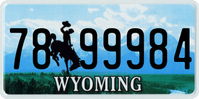 WY license plate 7899984