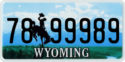 WY license plate 7899989