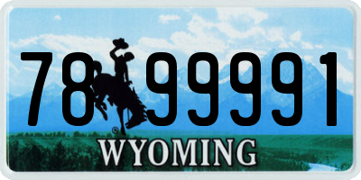 WY license plate 7899991