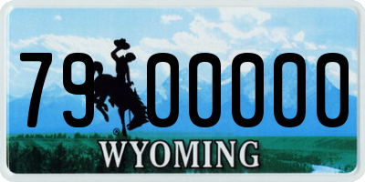 WY license plate 7900000