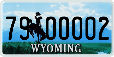 WY license plate 7900002