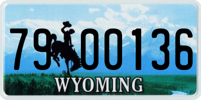 WY license plate 7900136