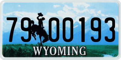 WY license plate 7900193