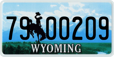 WY license plate 7900209