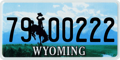 WY license plate 7900222