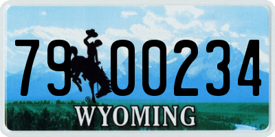 WY license plate 7900234
