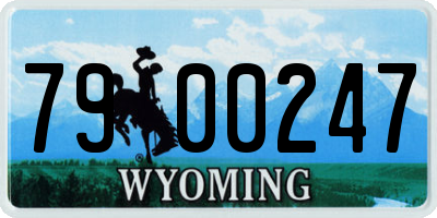 WY license plate 7900247