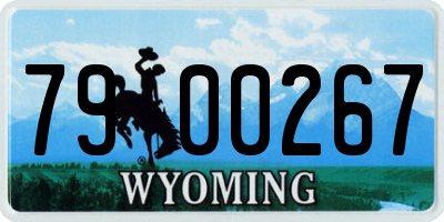 WY license plate 7900267