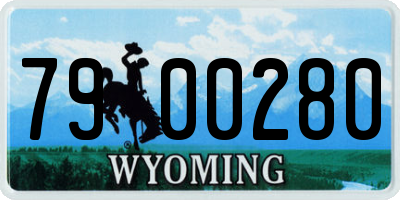 WY license plate 7900280