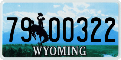 WY license plate 7900322