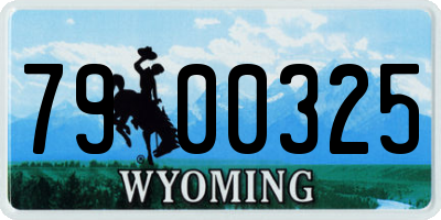 WY license plate 7900325