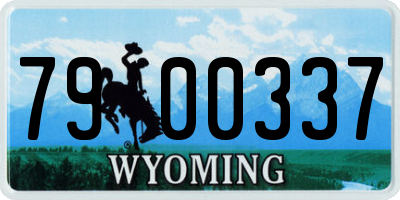 WY license plate 7900337