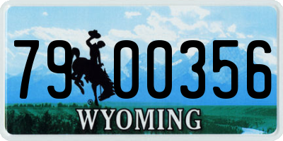 WY license plate 7900356