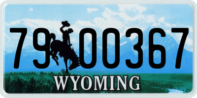 WY license plate 7900367