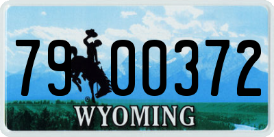 WY license plate 7900372