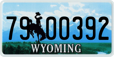 WY license plate 7900392