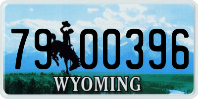 WY license plate 7900396