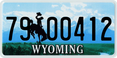 WY license plate 7900412